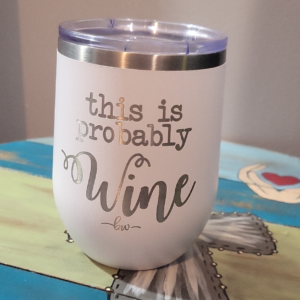 White Insulated Wine Tumbler